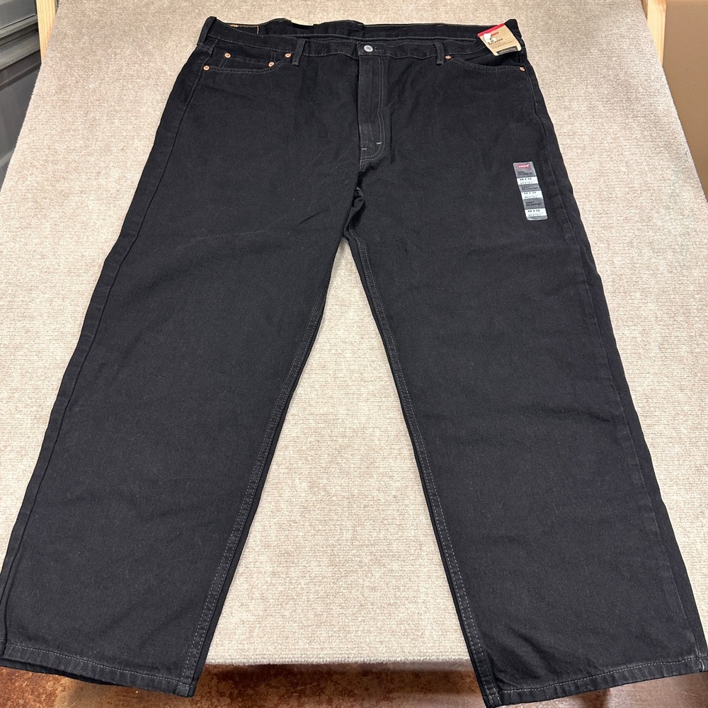 MSRP $75 Levis 550 Men's 48x32 Black Big & Tall Relaxed Fit Jeans 015500260